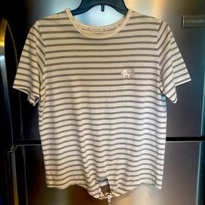 Ivory Ella tie front shirt